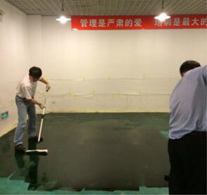 中国石材协会专家现场演示混凝土着色剂施工工艺